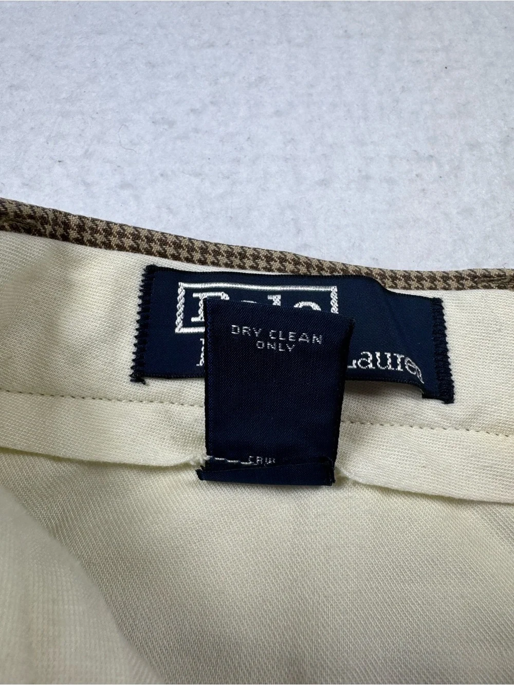 Polo Ralph Lauren Brown Houndstooth Pleated Cuffed‎ Dress Pants